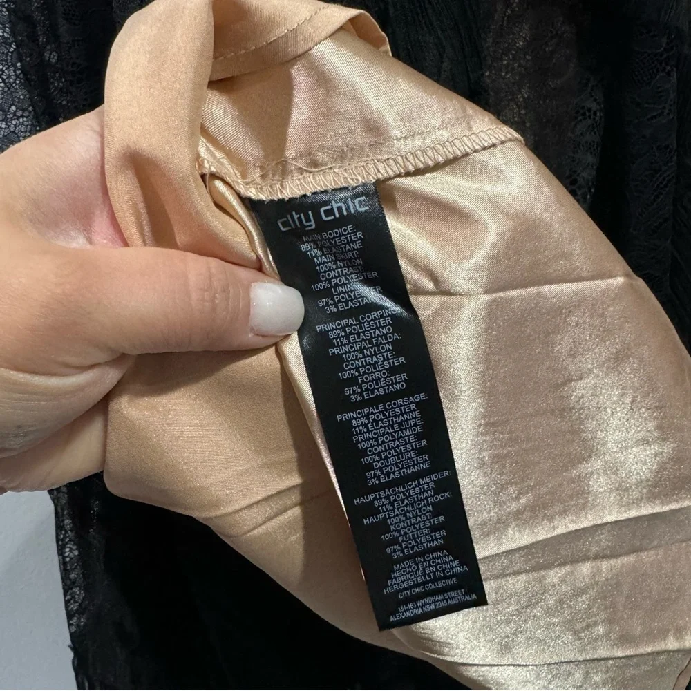 NWT City Chic Sexy Ruffle Maxi Dress Black L/20 Evening Party Romantic Lace - Picture 5 of 13